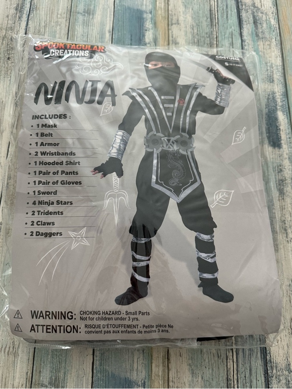 Spooktacular Creations Ninja CostumeBoy's SMALL (5-7 Yrs) Kids Halloween PARTIAL